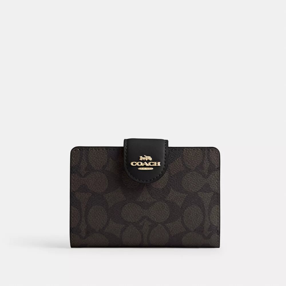 Cartera mediana con cremallera en las esquinas, en Signature Canvas