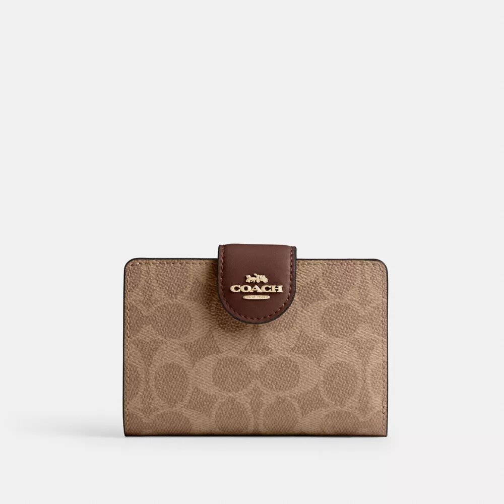 Cartera mediana con cremallera en las esquinas, en Signature Canvas