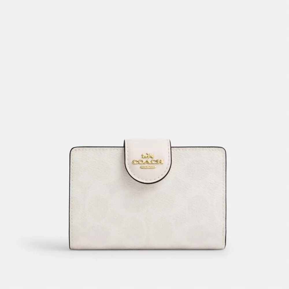 Cartera mediana con cremallera en las esquinas, en Signature Canvas
