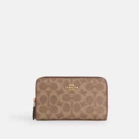 Cartera mediana con cremallera para DNI en Signature Canvas