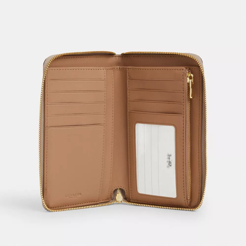 Cartera mediana con cremallera para DNI en Signature Canvas