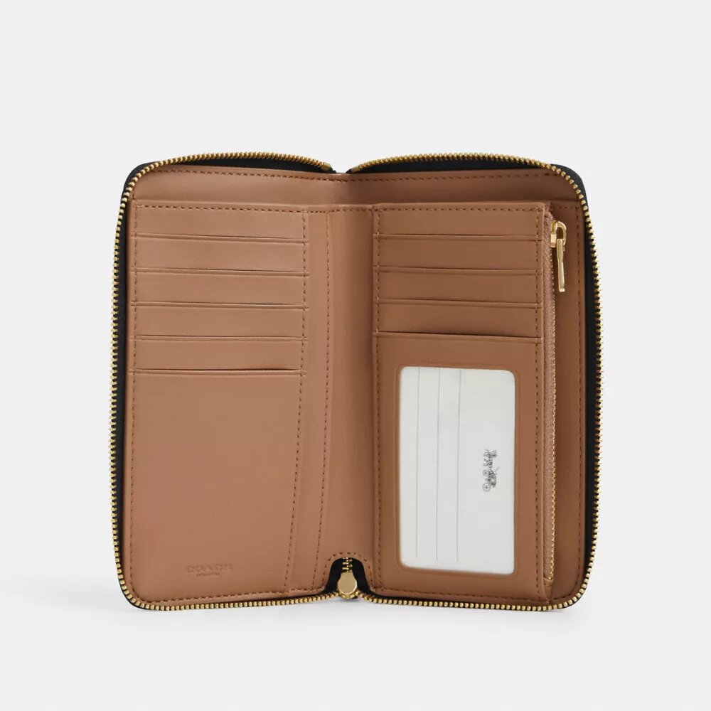 Cartera mediana con cremallera para DNI en Signature Canvas