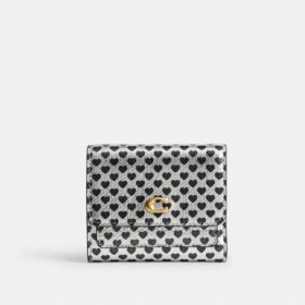 Cartera pequeña Mila con solapa y estampado de corazones