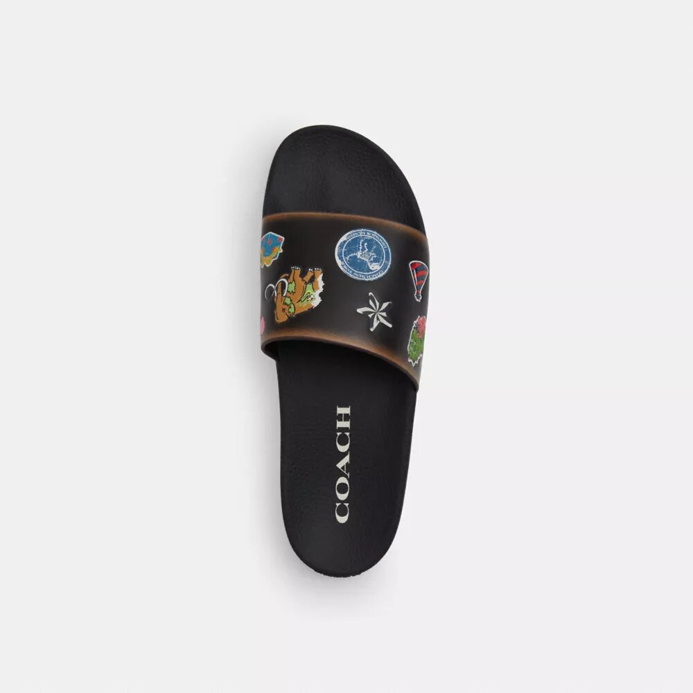 Chanclas sin cordones «Rexy 10th Birthday» con estampado de pegatinas