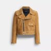 Chaqueta asimétrica de ante