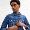 Chaqueta de trabajo de denim encogido