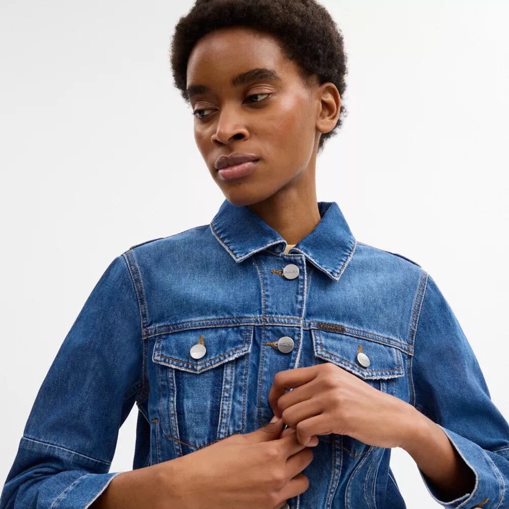 Chaqueta de trabajo de denim encogido