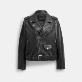 Chaqueta motera con cinturón
