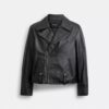 Chaqueta motera de cuero encogido