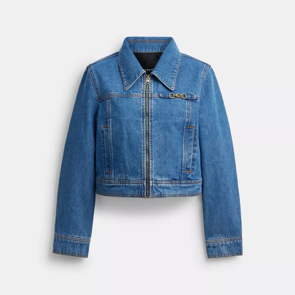 Chaqueta vaquera entallada «Sculpted C» de algodón orgánico