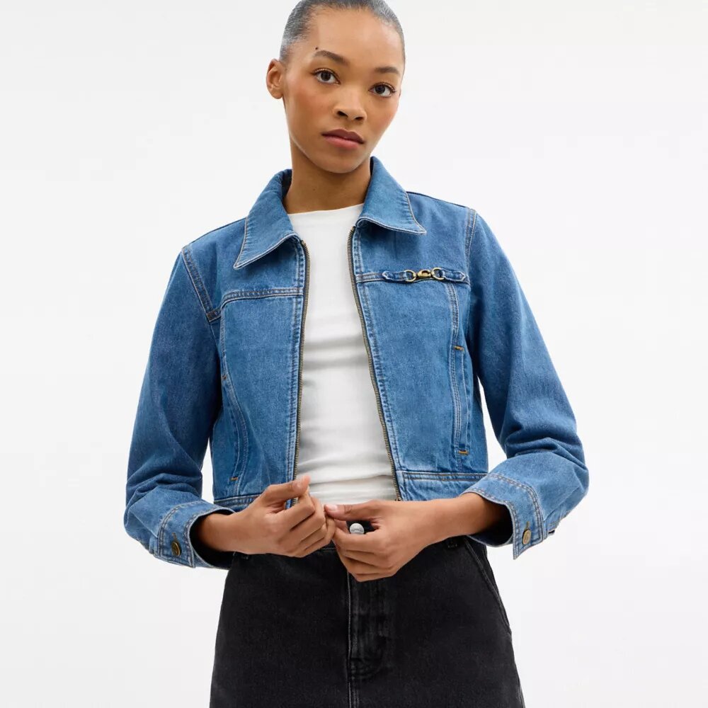 Chaqueta vaquera entallada «Sculpted C» de algodón orgánico