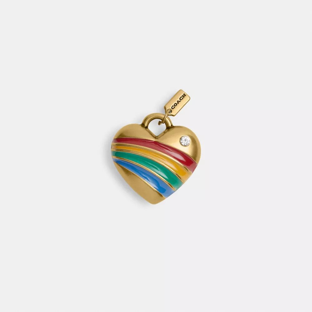 Charm para cordones con forma de corazón arcoíris