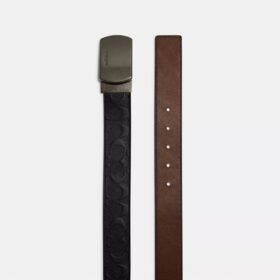 Cinturón reversible con hebilla de placa, cortable a medida, 38 mm