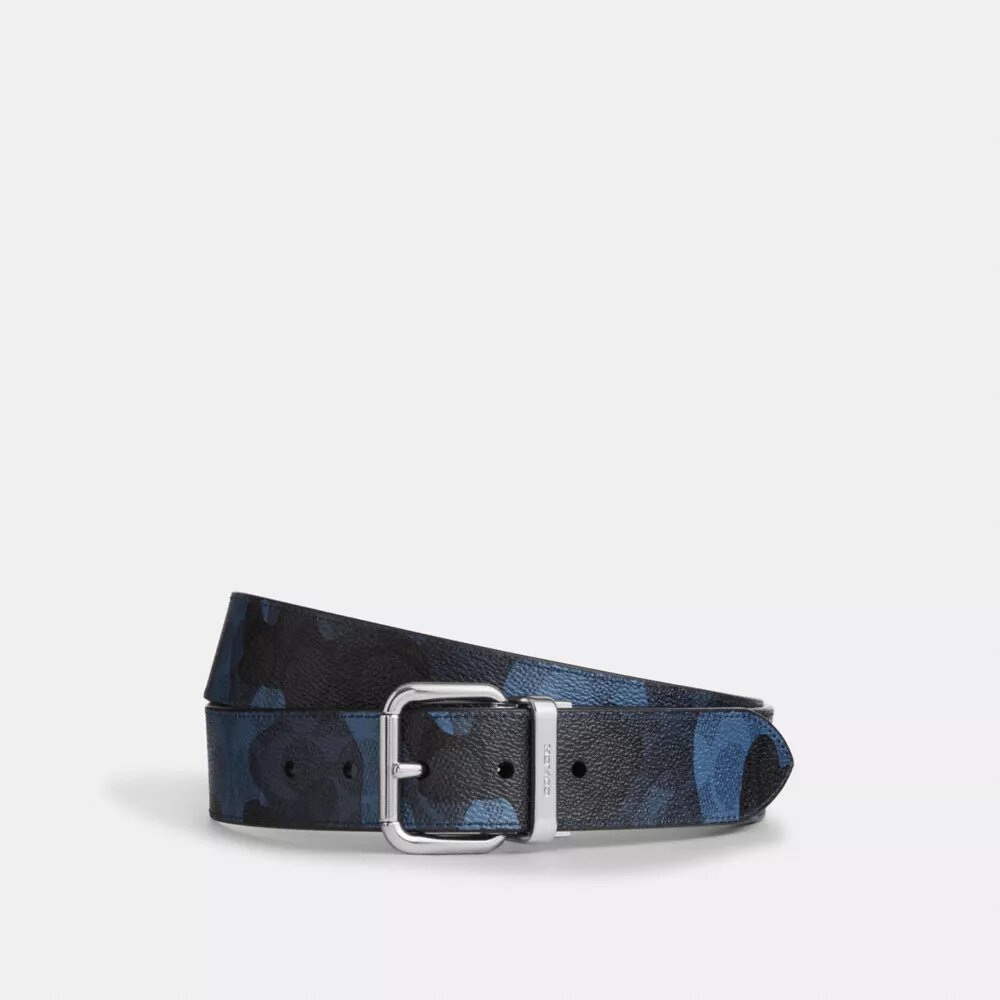 Cinturón reversible con hebilla de rodillo, cortado a medida, 38 mm