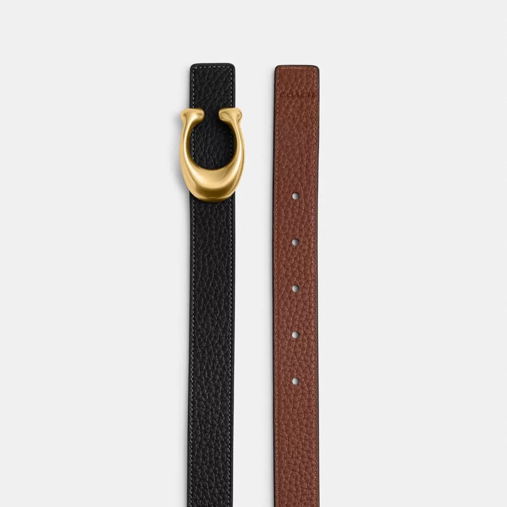 Cinturón reversible con hebilla en forma de C esculpida, 25 mm