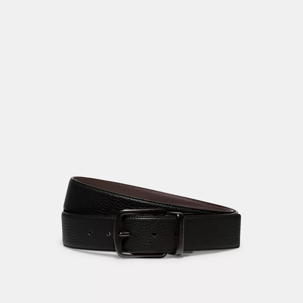 Cinturón reversible con hebilla tipo arnés, cortado a medida, 38 mm