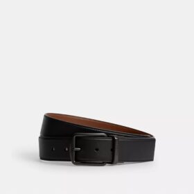 Cinturón reversible con hebilla tipo arnés, cortado a medida, 38 mm