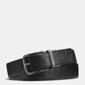 Cinturón reversible con hebilla tipo arnés, cortado a medida, 38 mm