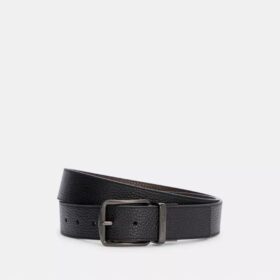 Cinturón reversible con hebilla tipo arnés, cortado a medida, 38 mm