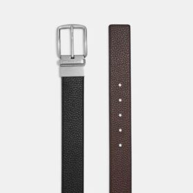 Cinturón reversible con hebilla tipo arnés, cortado a medida, 38 mm