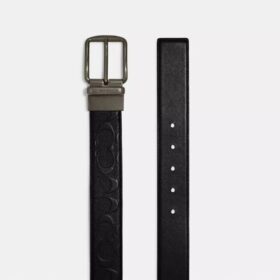 Cinturón reversible con hebilla tipo arnés, cortado a medida, 38 mm