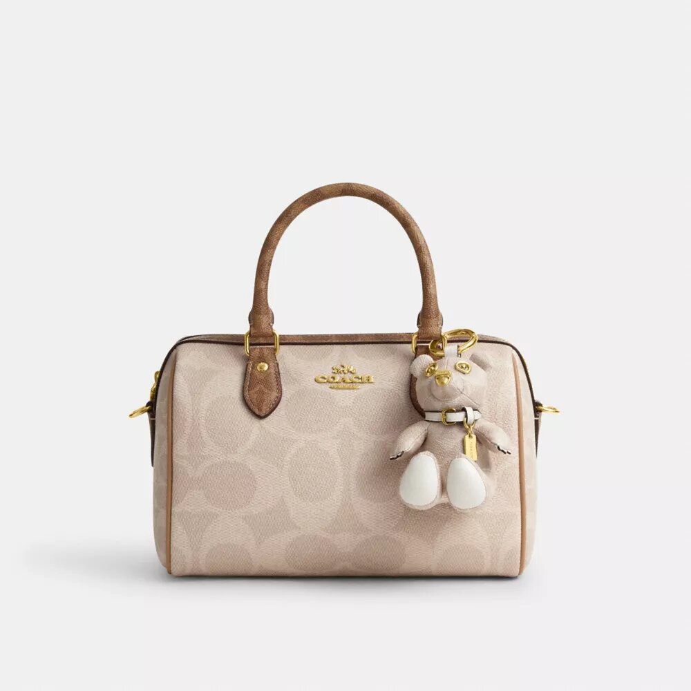 Colgante para bolsos coleccionable con forma de oso en Signature Canvas