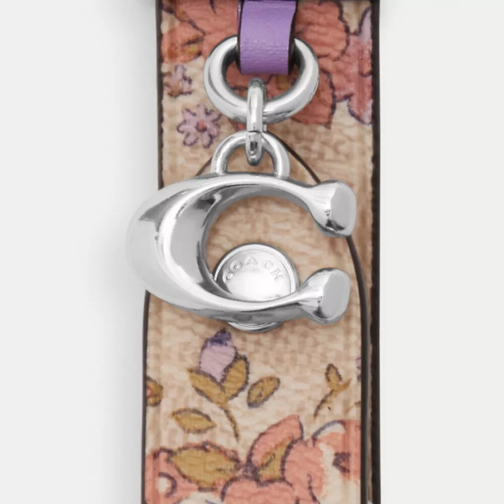 Colgante para bolsos con cierre de presión y estampado floral