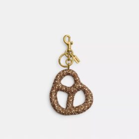 Colgante para bolsos con forma de pretzel de cristal