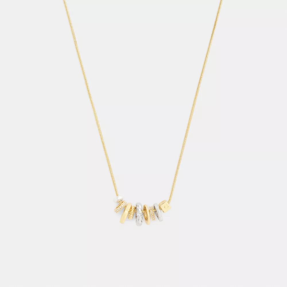 Collar con colgante de rondelles mixtas