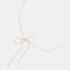 Collar gargantilla con lazo de perlas