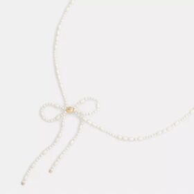 Collar gargantilla con lazo de perlas