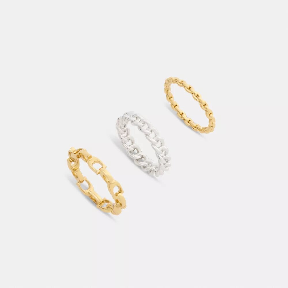 Conjunto de anillos con eslabones