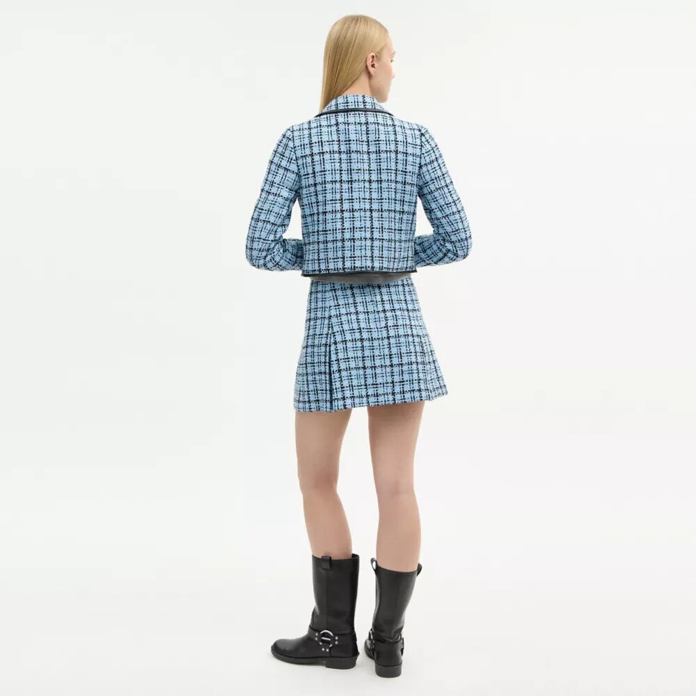 Falda de tweed con cierre Turnlock