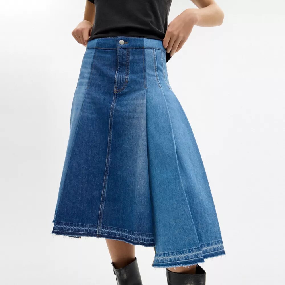 Falda maxi vaquera de algodón orgánico