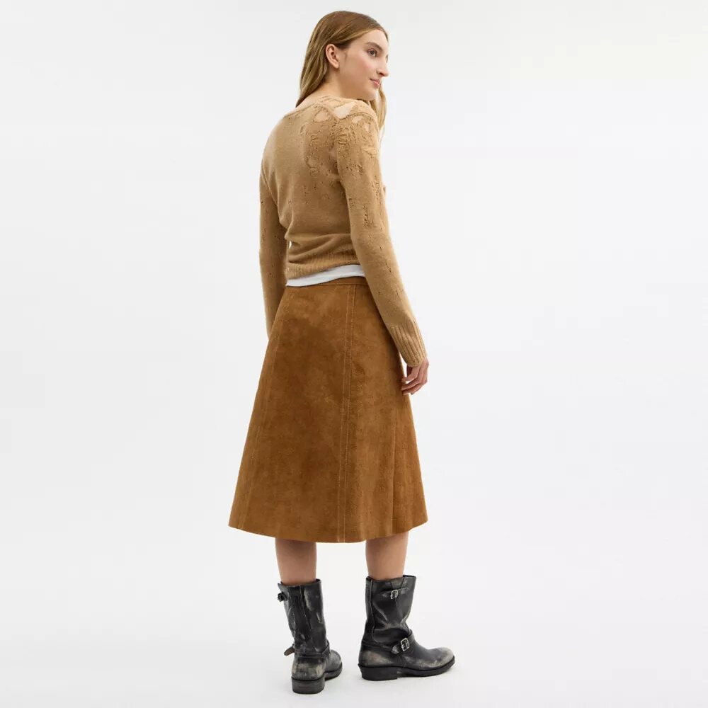 Falda midi de ante Heritage