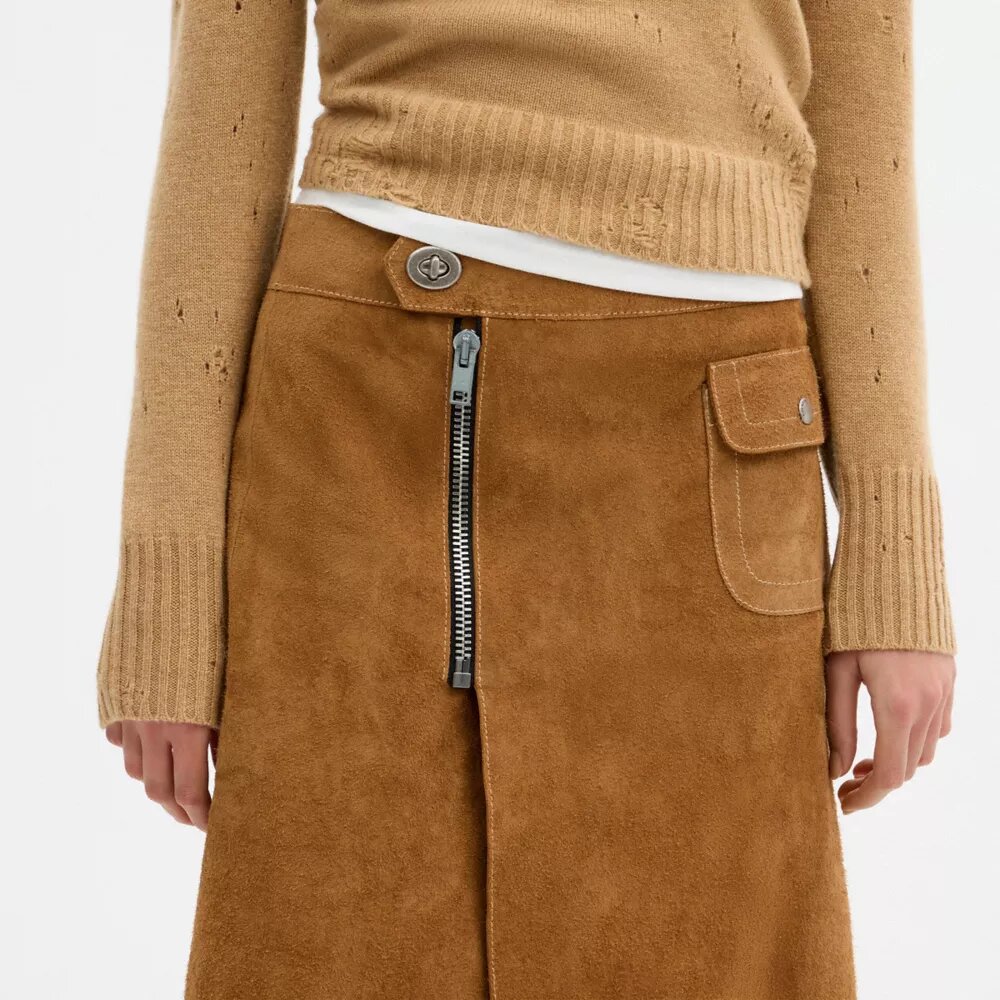 Falda midi de ante Heritage