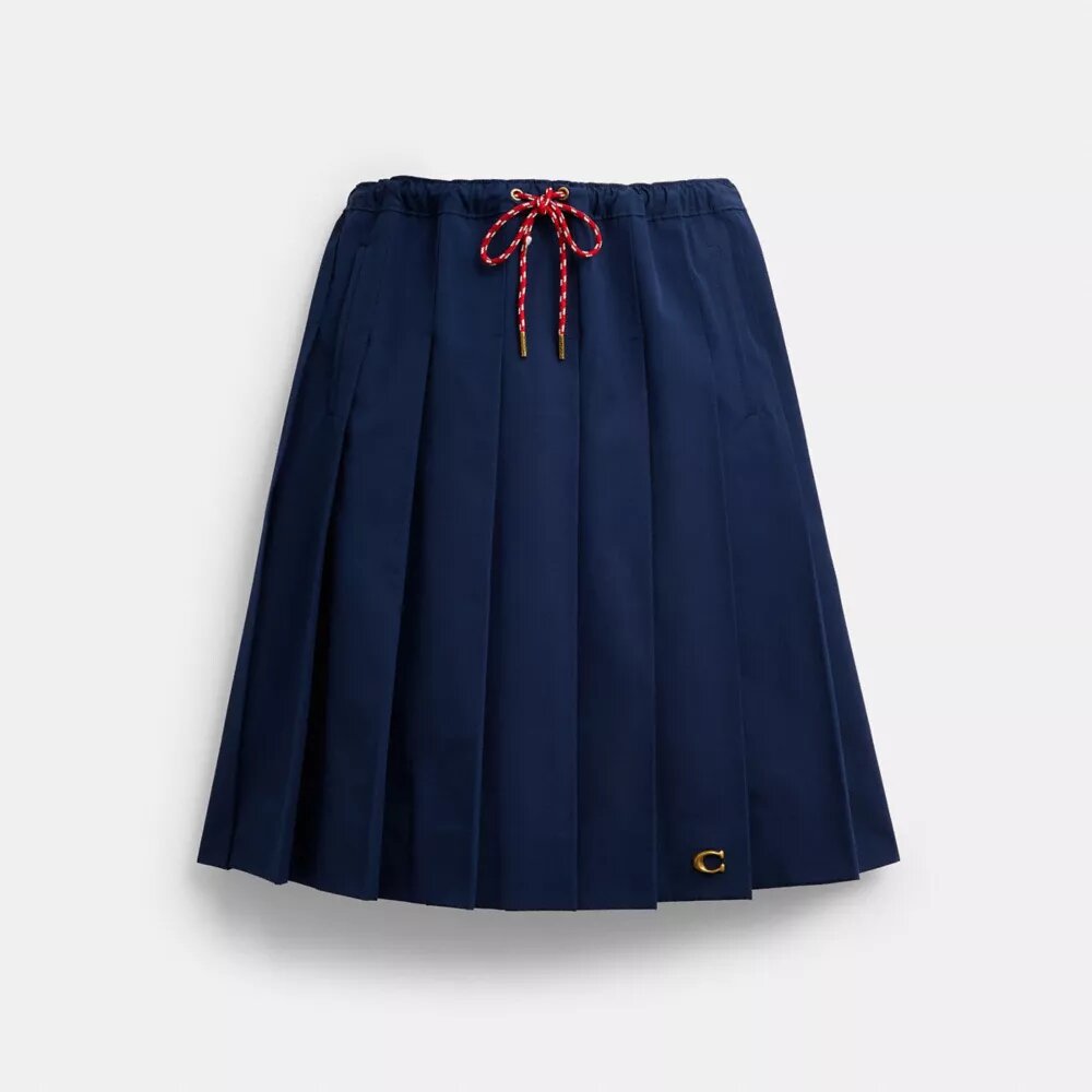 Falda midi plisada de estilo deportivo