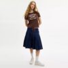 Falda midi plisada de estilo deportivo