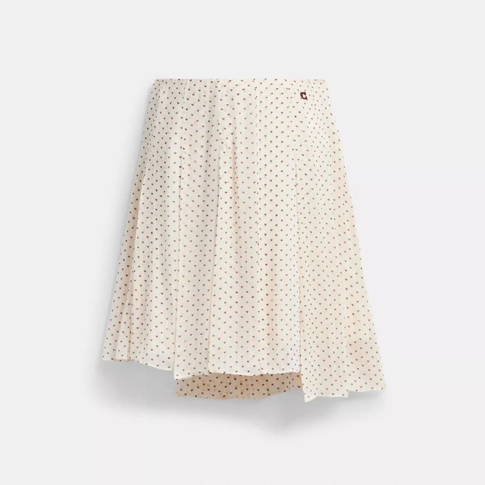 Falda plisada asimétrica estampada