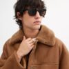 Gafas de sol cuadradas con patillas texturizadas y detalle «C»