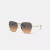 Gafas de sol cuadradas extragrandes con detalles metálicos «C»
