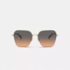 Gafas de sol cuadradas extragrandes con detalles metálicos «C»