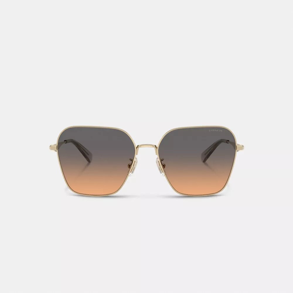 Gafas de sol cuadradas extragrandes con detalles metálicos «C»