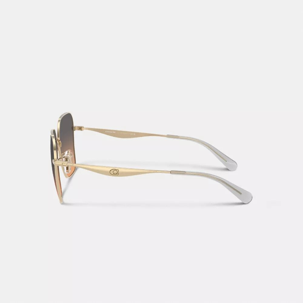 Gafas de sol cuadradas extragrandes con detalles metálicos «C»