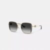 Gafas de sol cuadradas extragrandes de metal con motivo de Horse and Carriage
