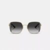 Gafas de sol cuadradas extragrandes de metal con motivo de Horse and Carriage