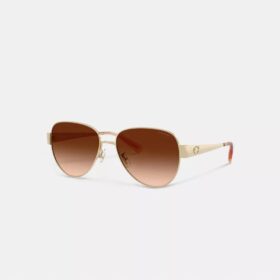 Gafas de sol de piloto con herrajes metálicos en color C