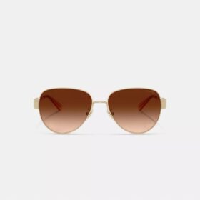 Gafas de sol de piloto con herrajes metálicos en color C