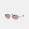 Gafas de sol ovaladas estrechas con herrajes metálicos