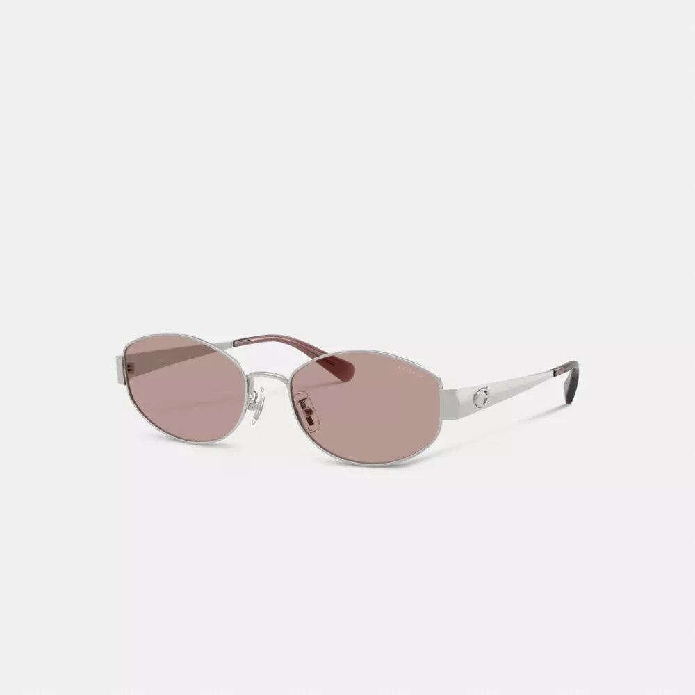 Gafas de sol ovaladas estrechas con herrajes metálicos
